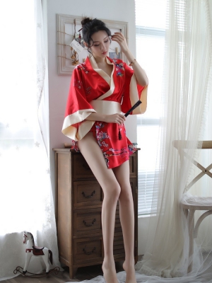 Áo ngủ kimono quyến rũ DN490 - đỏ