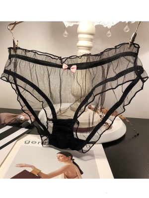 QUẦN LÓT NỮ REN LƯỚI NƠ NHỎ 4 MÀU – SIZE DƯỚI 56KG